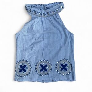 Sail to Sable Blue and White Striped Top